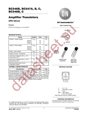 BC547BRL1 datasheet  